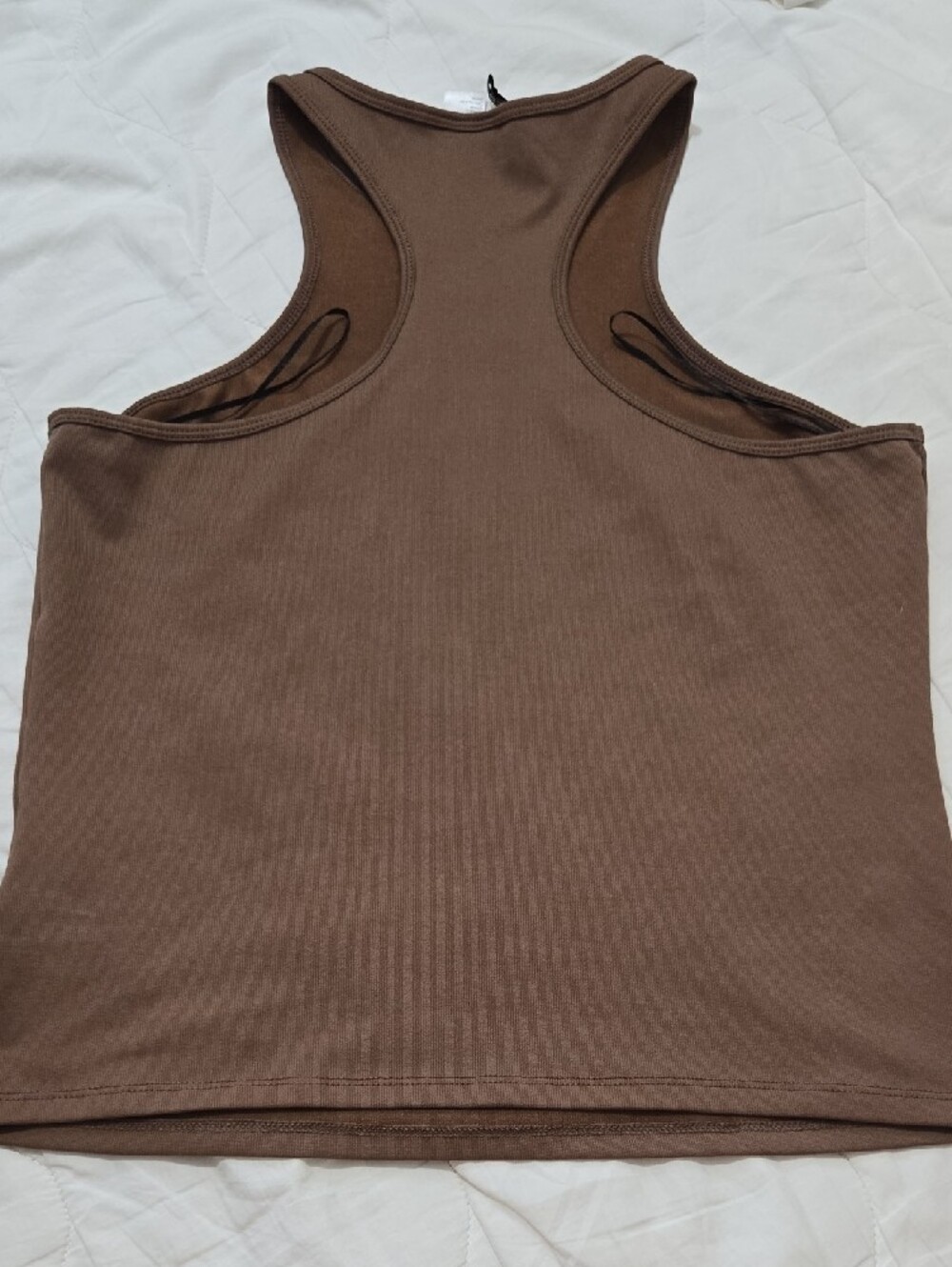 H&M Ribbed Racerback Tank Top Chocolate Brown Size L - Picture 7 of 8